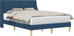 vidaXL Cadru de pat cu headboard albastru 120 x 190 cm țesătură