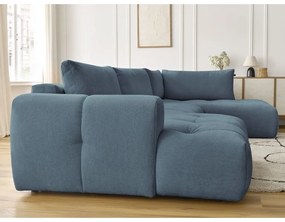 Colțar albastru extensibil/cu spațiu de depozitare (cu colț pe partea dreaptă/în formă de "U") Fuji – Bobochic Paris