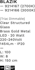 Lustra LED liniara design decorativ 3000K BLAZIK