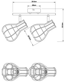 Globo 15388-2 - Lampă spot CLASTRA 2xE27/40W/230V