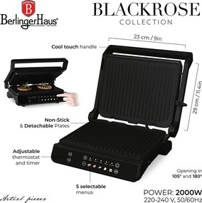 Grill electric sandwich maker Berlinger Haus BH 9781, negru-roz