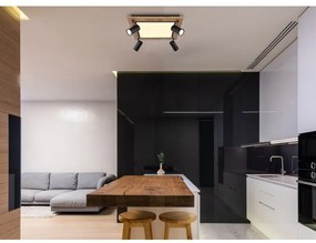 Plafoniera LED cu 4 spoturi directionabile design industrial Ulla negru, alb 45x45cm
