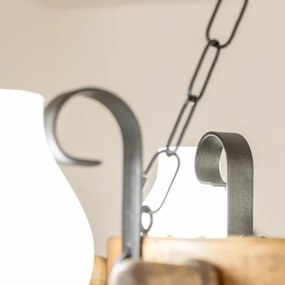 Brilagi - Lustră cu lanț TIMONA, 4xE14/40W/230V, Ø 50 cm, fag