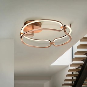 Lustra LED aplicata design ultra-modern, dimabila cu telecomanda, Ã47cm Colette auriu roze