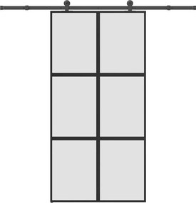 vidaXL Ușă glisantă cu set de feronerie sticlă temperată și aluminiu