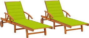 vidaXL Șezlonguri cu perne, 2 buc., lemn masiv de acacia