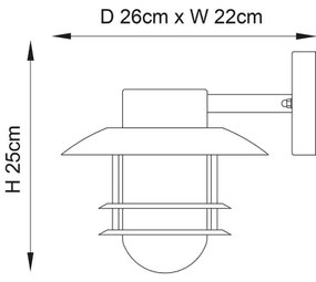Endon 74703 - Aplica de perete pentru exterior JENSON, 1xE27/40W/230V, IP44, crom lucios