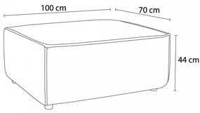 Taburet bej cu tapițerie din catifea reiată Nihad – Bobochic Paris