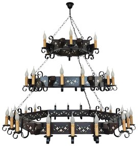 Candelabru fabricat manual din lemn pictat Queen 36L