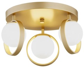 Plafoniera cu 3 spoturi design modern Saturnia auriu
