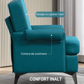 HOMCOM Fotoliu Modern Fotoliu Confortabil pentru Semineu Scaun de Efect din Panza pentru Camera de Zi Dormitor Biroul de Acasa Verde fotoliu pentru oaspeți sufragerie camera de zi dormitor dormitor interior casă | Aosom Romania