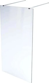 Paravan de dus tip Walk-in Massi Walk In crom 130x195 cm sticla transparenta