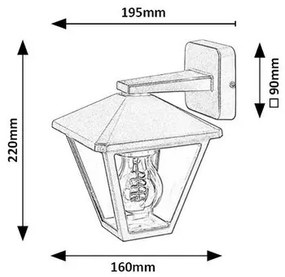 Lampă de perete de exterior Rabalux 7147 Paravento, antracit