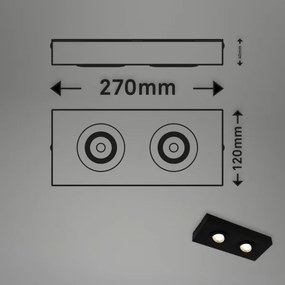 Spot LED Briloner 3996026 CTS 2xLED/4W/230V 2700/4000K negru