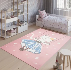 Covor pentru camera copiilor cu o pisică Lăţime: 80 cm | Lungime: 150 cm