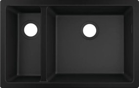 Chiuveta compozit Hansgrohe S51 SilicaTec negru grafit 71x45 cm 2 cuve