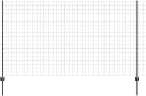 vidaXL Gard cu Stâlp Gri 1,4 x 10 m Oțel și PVC