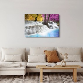 Tablou cu Erawan cascadă în pădure (90x60 cm)