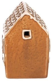 Decorațiuni de Crăciun Casă din turtă dulce cuiluminare LED, ceramică, 9 cm