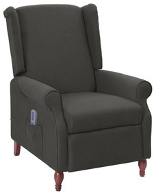 282208 vidaXL Fotoliu de masaj rabatabil, gri închis, material textil