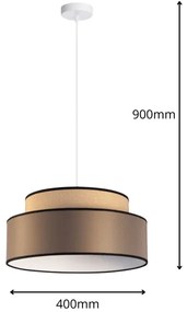 Lustră pe cablu GRACE 1xE27/60W/230V bej/maro