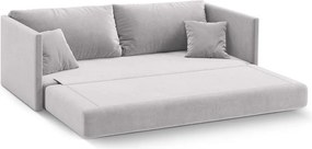 Canapea gri deschis extensibilă cu tapițerie din catifea 209 cm Shannon – Cosmopolitan Design