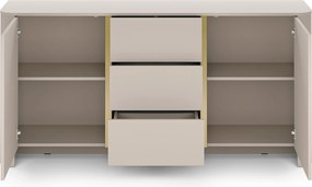 Comodă Sorrenti 168 cm cu sertare - cashmere / auriu