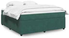 vidaXL Pat box spring cu saltea, verde închis, 180x200 cm, catifea