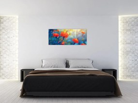 Tablou - Flori portocalii (120x50 cm)