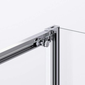 Cabina dus crom 140x100 cm, usa culisanta, grosime sticla 6 mm, tratament anticalcar, Ronal