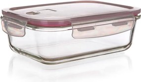 BANQUET Recipient depozitare din sticlă cu capac LORA, bordo 1450 ml