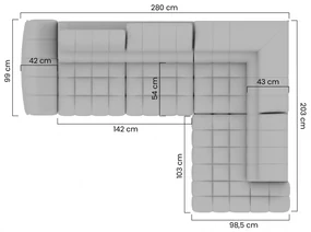 Colțar extensibil stânga Valoris L - Material textil bej Maya 01
