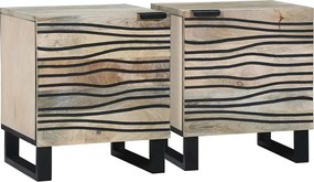 vidaXL Dulap de noapte 2 pcs Alb și negru 40 x 33 x 46 cm