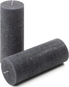 Set de lumânări rustice, 20 cm, Ø 7,5 cm, antracit, 4 buc