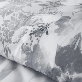 Lenjerie de pat Catherine Lansfield Dramatic Floral, 135 x 200 cm, gri
