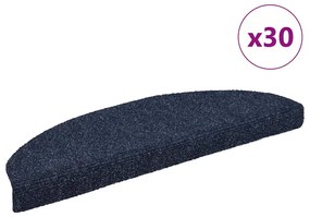 vidaXL Covorașe autoadezive pentru scări, 30 buc., 65x21x4 cm, albastru, semirotunde, mari