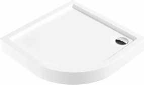 Cadita dus semirotunda Deante Jasmin alb 90 cm