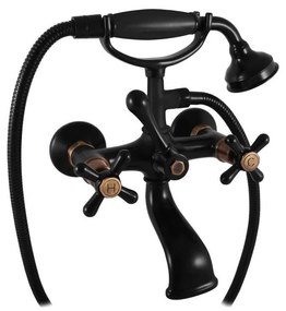 RAV Slezák MK159.5/2CMATSM - Set pentru cadă cu baterie MORAVA RETRO, negru/alamă