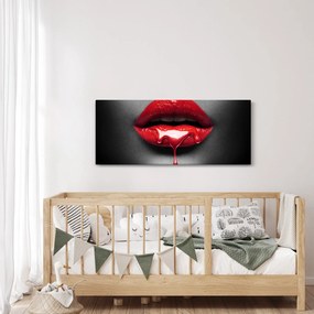 Tablou cu buze de femeie (120x50 cm)