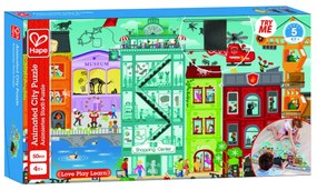 Puzzle pentru copii de podea orasul animat (49 piese)