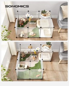 Gard pentru animale mici din plastic transparent BEN, 143x71x47cm, transparent SongmicsHome