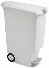 Coș pedală îngust 40 l, plastic alb, alb