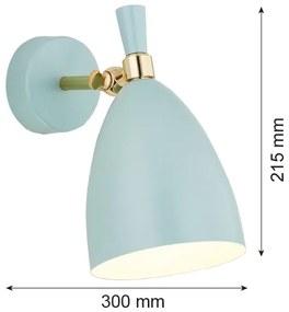 Aplică CHARLOTTE 1xE27/15W/230V albastră/aurie Argon 4700