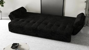 Canapea extensibilă dumonde cu ladă de depozitare si sezut confortabil din spuma high-density, Berlin Enjoy Black 300x100 cm