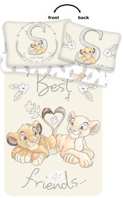 Lenjerie de pat pentru copii galben-deschis din bumbac pentru pătuț 100x135 cm Lion King "Best Friends" – Jerry Fabrics