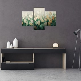 Tablou - Frunze verzi-aurii (90x60 cm)