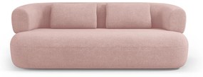 Canapea Jenny cu 3 locuri si tapiterie boucle, roz