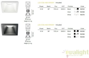 Spot LED incastrabil design modern GAME FI1 SQUARE negru / negru 192383