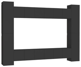 3078757 vidaXL Set dulapuri TV, 10 piese, negru, lemn prelucrat