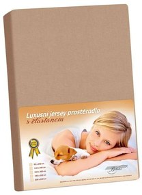 Cearșaf din jersey cu elastan, cafea, 90 x 200 cm, 90 x 200 cm